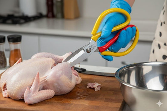 مقص معدني متعدد الأغراض شديد التحمل من او في اي، مقص صلب متين بمقابض ملونة للاستخدام في المنزل والحديقة وورش العمل