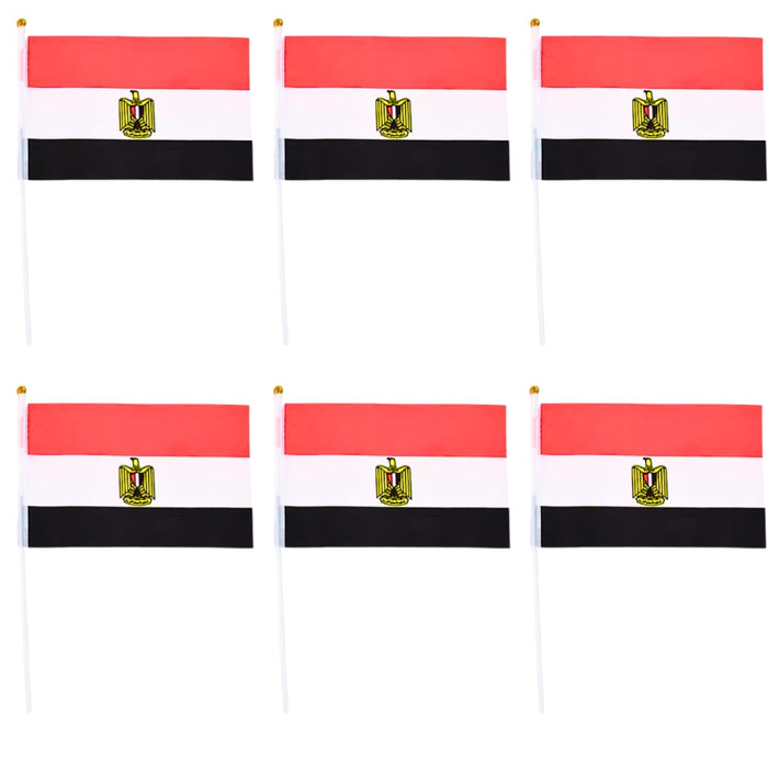 أعلام مصرية محمولة باليد للمهرجانات وكأس العالم وأحداث اليوم الوطني، أعلام مكتب مزدوجة الجوانب للحفلات والاحتفالات والديكور، مقاس صغير 20 سم × 14 سم، 12 قطعة