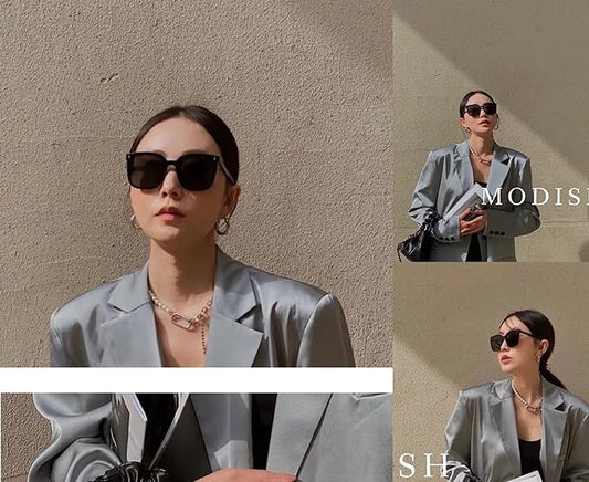 نظارة شمسية عصرية مستقطبة للنساء والرجال من فاشون مانيا بعامل حماية الاشعة فوق البنفسجية 400 أسود مقاس واحد
