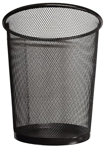 سلة مهملات شبكية دائرية من ديفشي، سلة مهملات للحمامات والمطابخ والمكاتب المنزلية وغرف النوم (اسود)